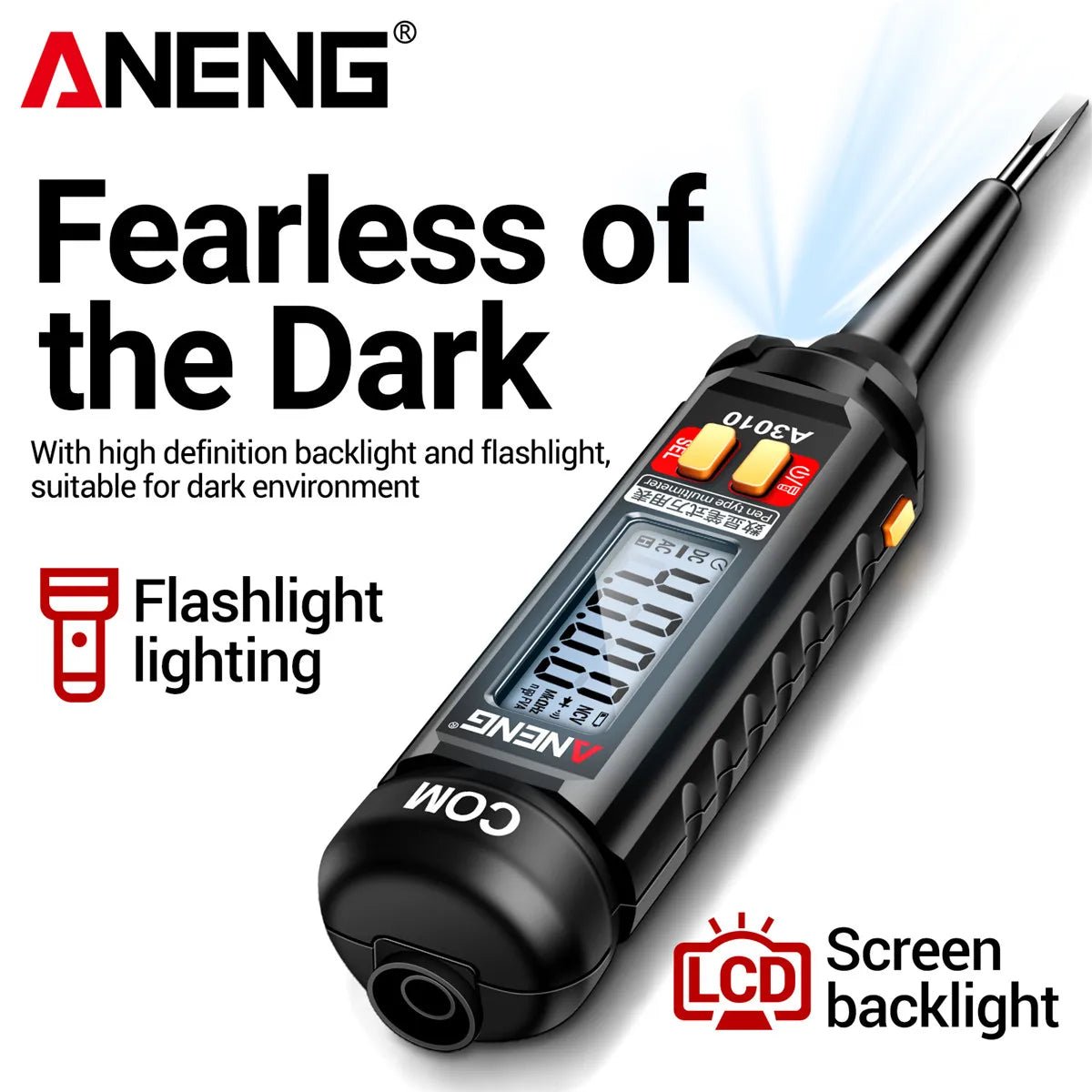 A3010 4000 Counts Pen - Type Multimeter True - RMS Backlight Multi Meter Digital Auto Range Tester - www.vaioshub.com.au