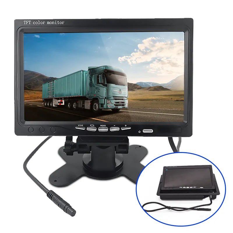 AHD 7" Screen 2 Channel Colour Screen Car TFT LCD Monitor With Desktop Bracket - VAIOS PTY LTD