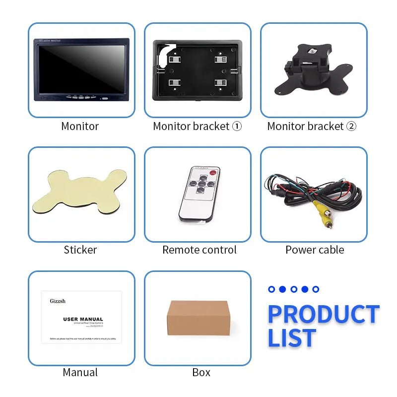 AHD 7" Screen 2 Channel Colour Screen Car TFT LCD Monitor With Desktop Bracket - VAIOS PTY LTD