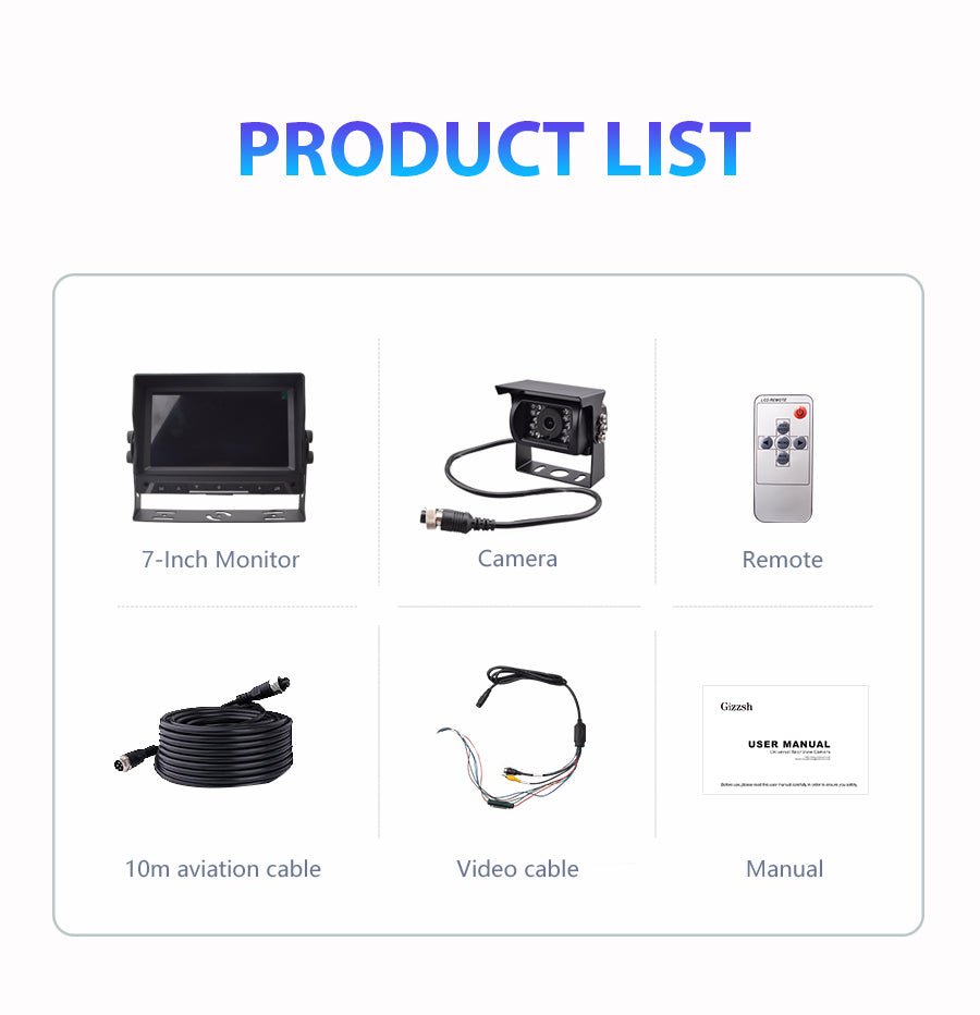 IPS 7inch Monitor AHD1080p Truck Camera Vehicle Back Monitoring Kit - VAIOS PTY LTD