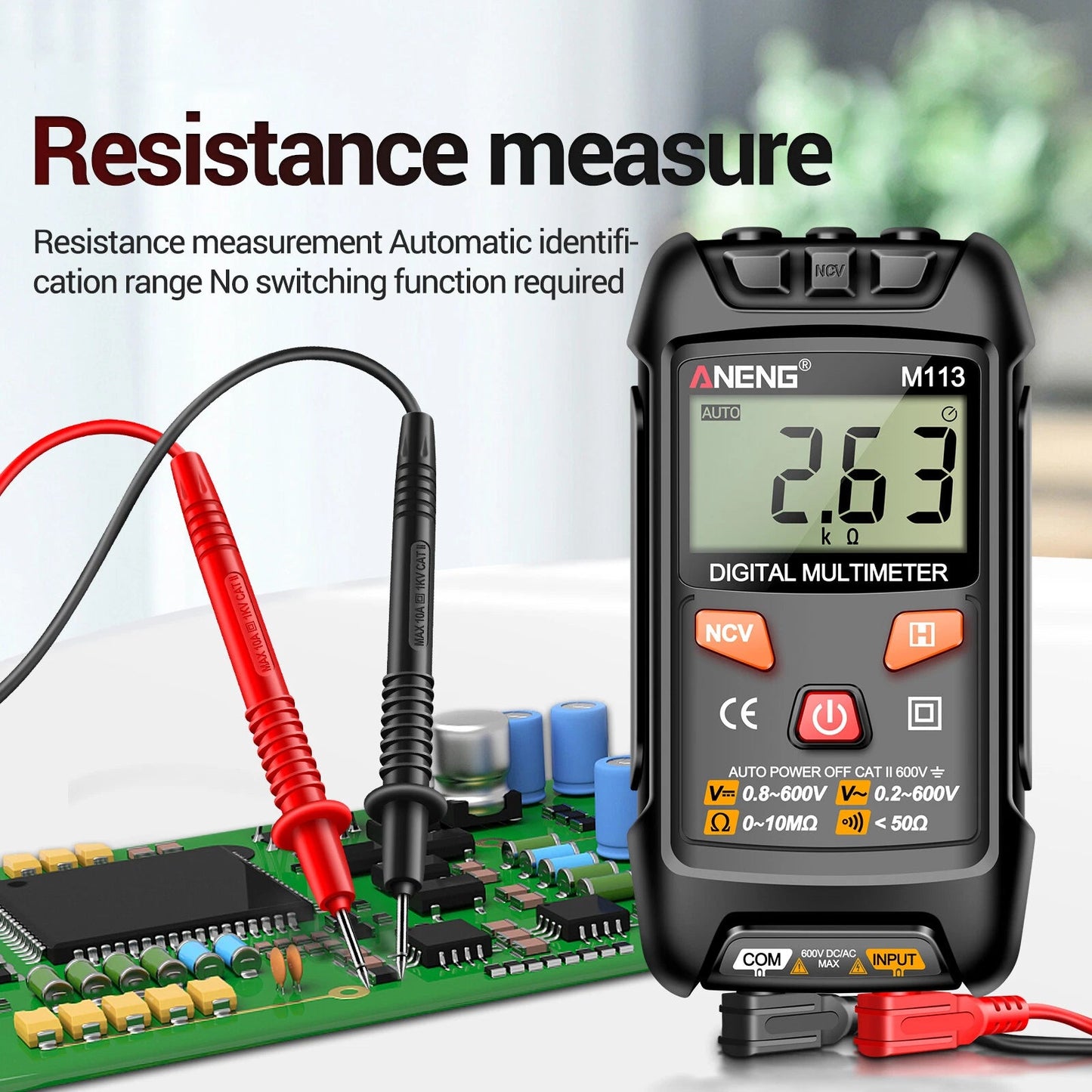 M113 Digital Multimeter Tester Intelligent AC/ Voltage Meter N2V3 - www.vaioshub.com.au