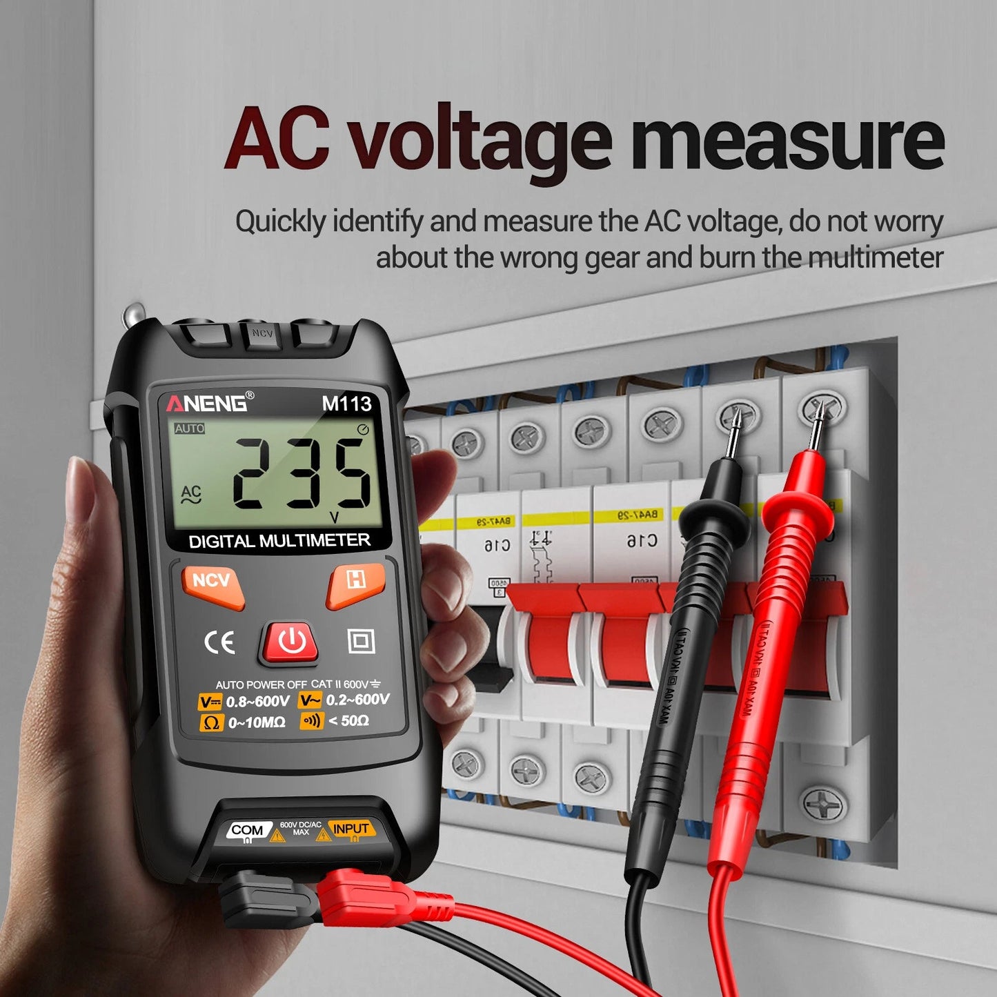 M113 Digital Multimeter Tester Intelligent AC/ Voltage Meter N2V3 - www.vaioshub.com.au