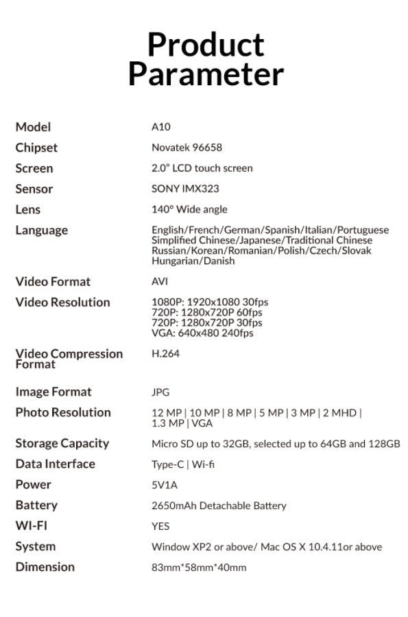 SJCAM A10 Body Camera - www.vaioshub.com.au