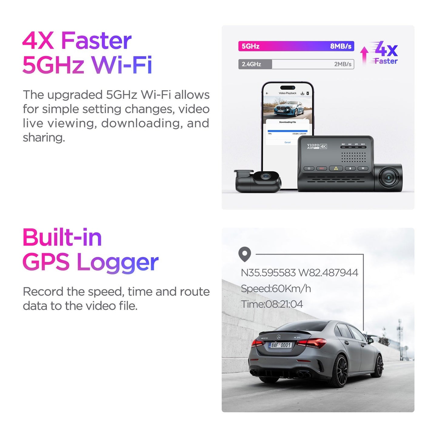 VIOFO A139 PRO 2CH 4K HDR Front and Rear Dashcam with Sony STARVIS 2 IMX678 Sensor - VAIOS PTY LTD