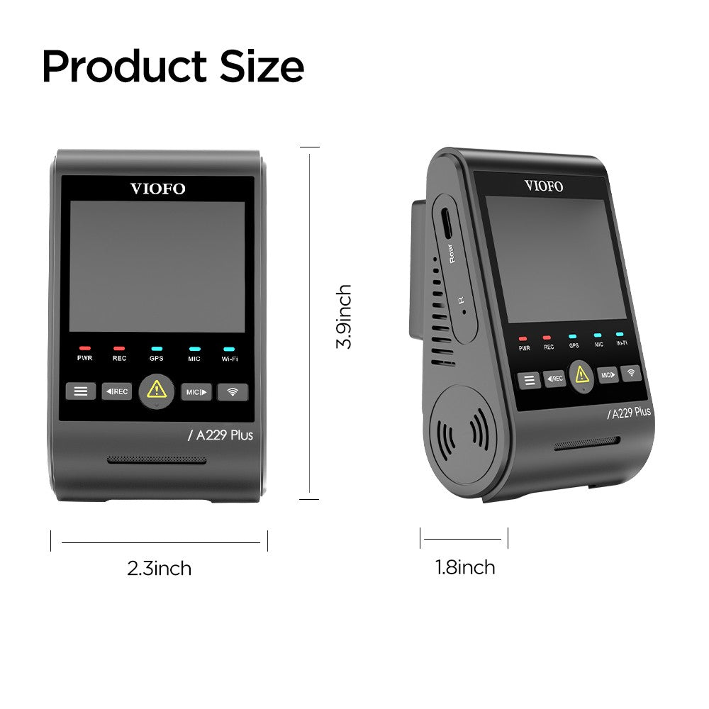 VIOFO A229 Plus 1CH 2K HDR Front Dash Cam with Sony STARVIS 2 IMX675 Sensor, Voice Control, 5GHz WiFi, Ultra - Precise GPS - VAIOS PTY LTD