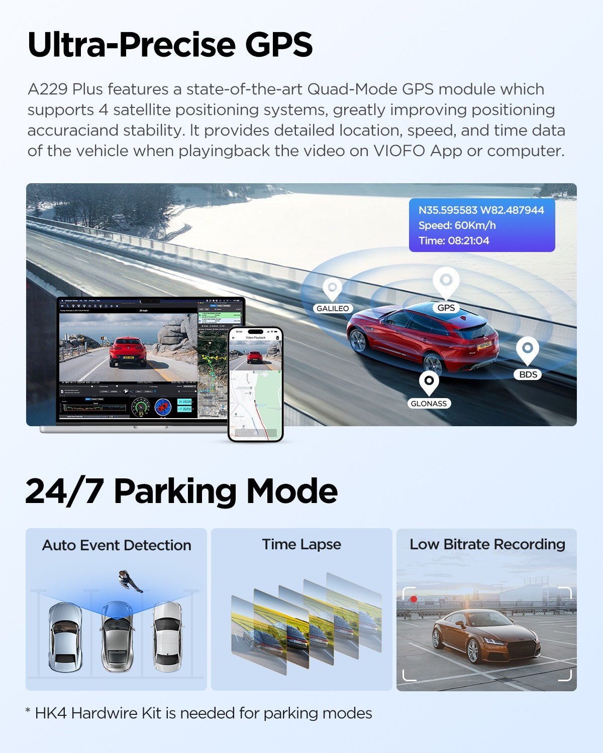 VIOFO A229 Plus 1CH 2K HDR Front Dash Cam with Sony STARVIS 2 IMX675 Sensor, Voice Control, 5GHz WiFi, Ultra - Precise GPS - VAIOS PTY LTD