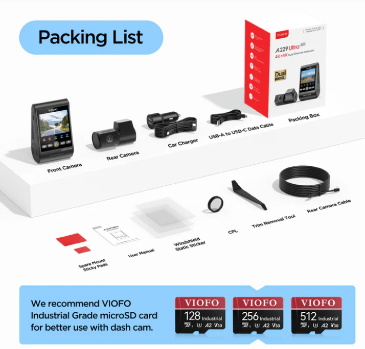 VIOFO A229 Ultra 2CH 4K Front+4K Rear Dashcam with Dual Sony STARVIS 2 Sensors - www.vaioshub.com.au