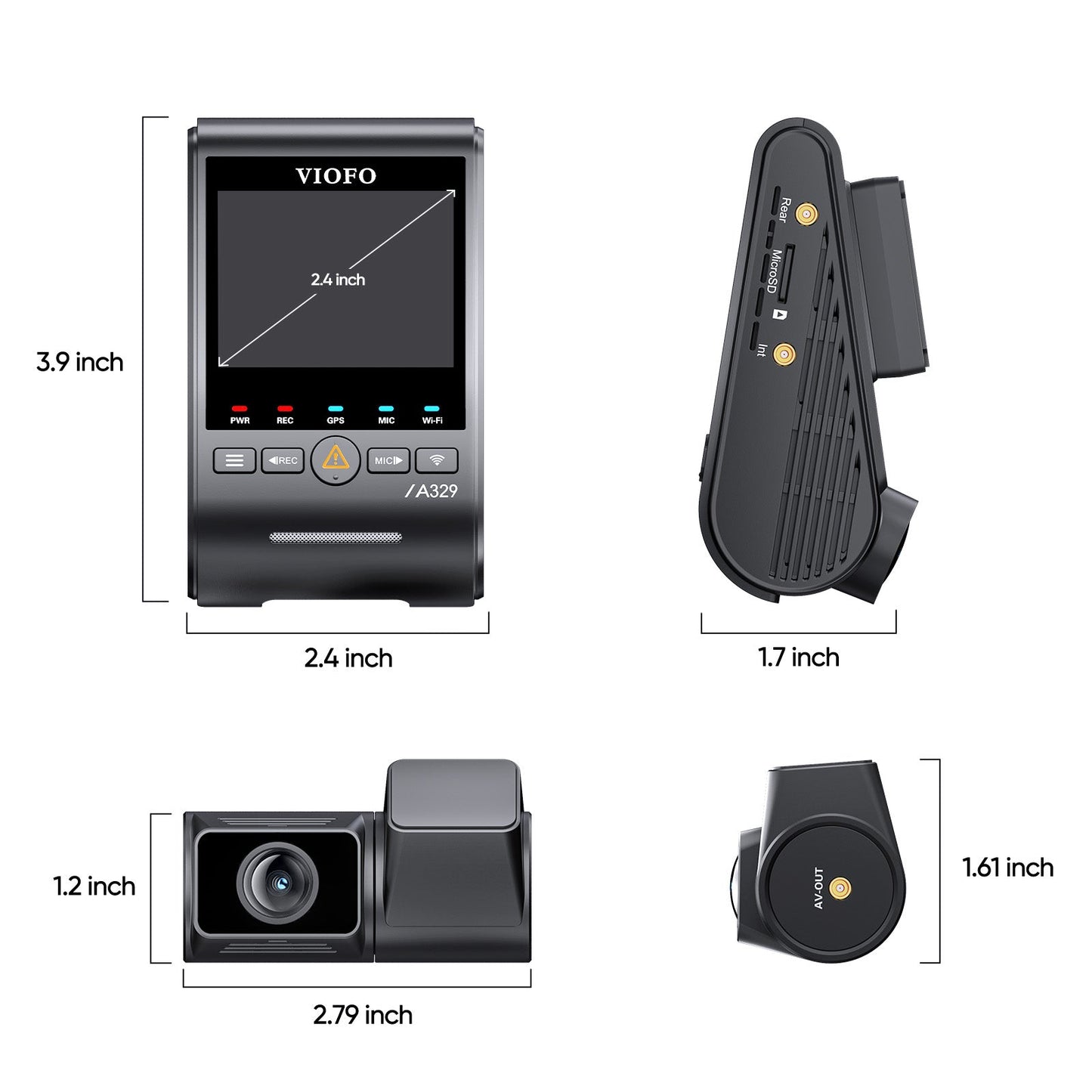 VIOFO A329S 2CH 4K 60FPS+2K HDR Dash Cam with Sony STARVIS 2 Sensor - www.vaioshub.com.au