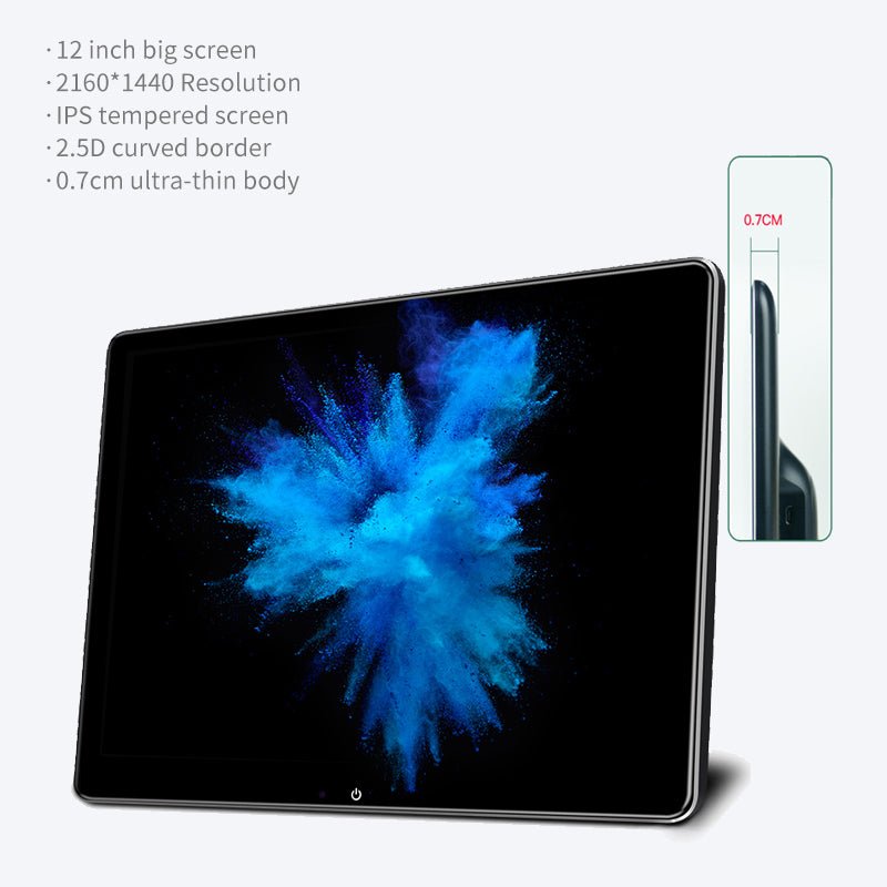 4K HD 12inch Android 11.0 System Car Rear Seat Entertainment System Full Touch Screen Headrest Monitor - VAIOS PTY LTD