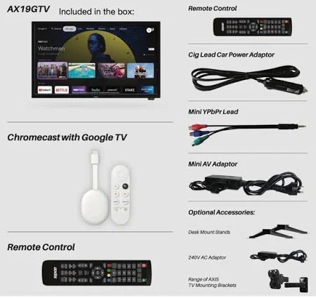 Axis AX1932GTV 12/24V 32 INCH Google TV with Chromecast - www.vaioshub.com.au