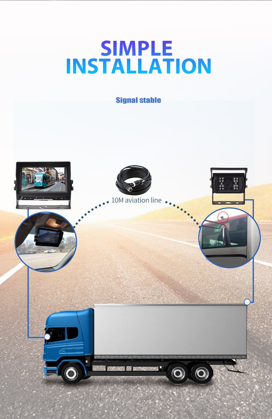 IPS 7inch Monitor AHD1080p Truck Camera Vehicle Back Monitoring Kit - VAIOS PTY LTD