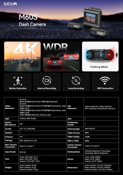 SJCAM M60S Dash Camera - www.vaioshub.com.au