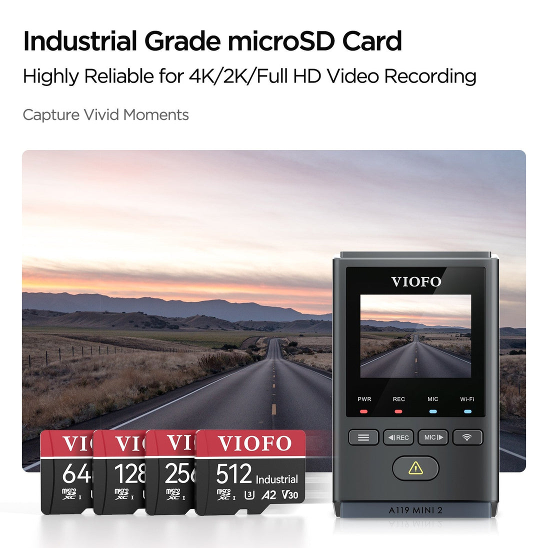 VIOFO 128GB Industrial Grade microSD Card, U3 A2 V30 High Speed Memory Card with Adapter - VAIOS PTY LTD