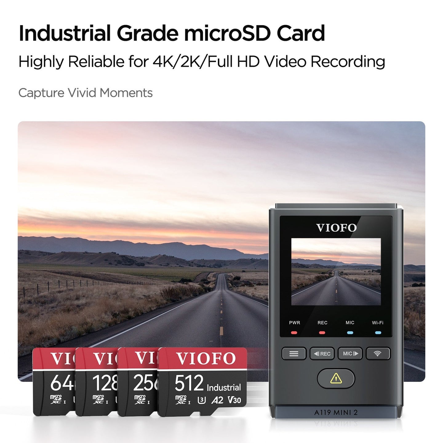 VIOFO 128GB Industrial Grade microSD Card, U3 A2 V30 High Speed Memory Card with Adapter - VAIOS PTY LTD
