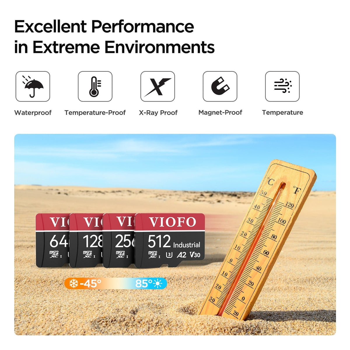 VIOFO 32GB Industrial Grade microSD Card, U3 A2 V30 High Speed Memory Card with Adapter, Support Ultra HD 4K Video Recording - VAIOS PTY LTD