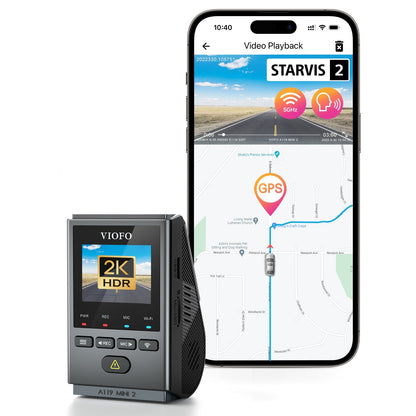VIOFO A119 MINI 2 Voice Control 2K 60fps 5GHz WiFi Dash Camera with Sony STARVIS 2 Sensor - VAIOS PTY LTD