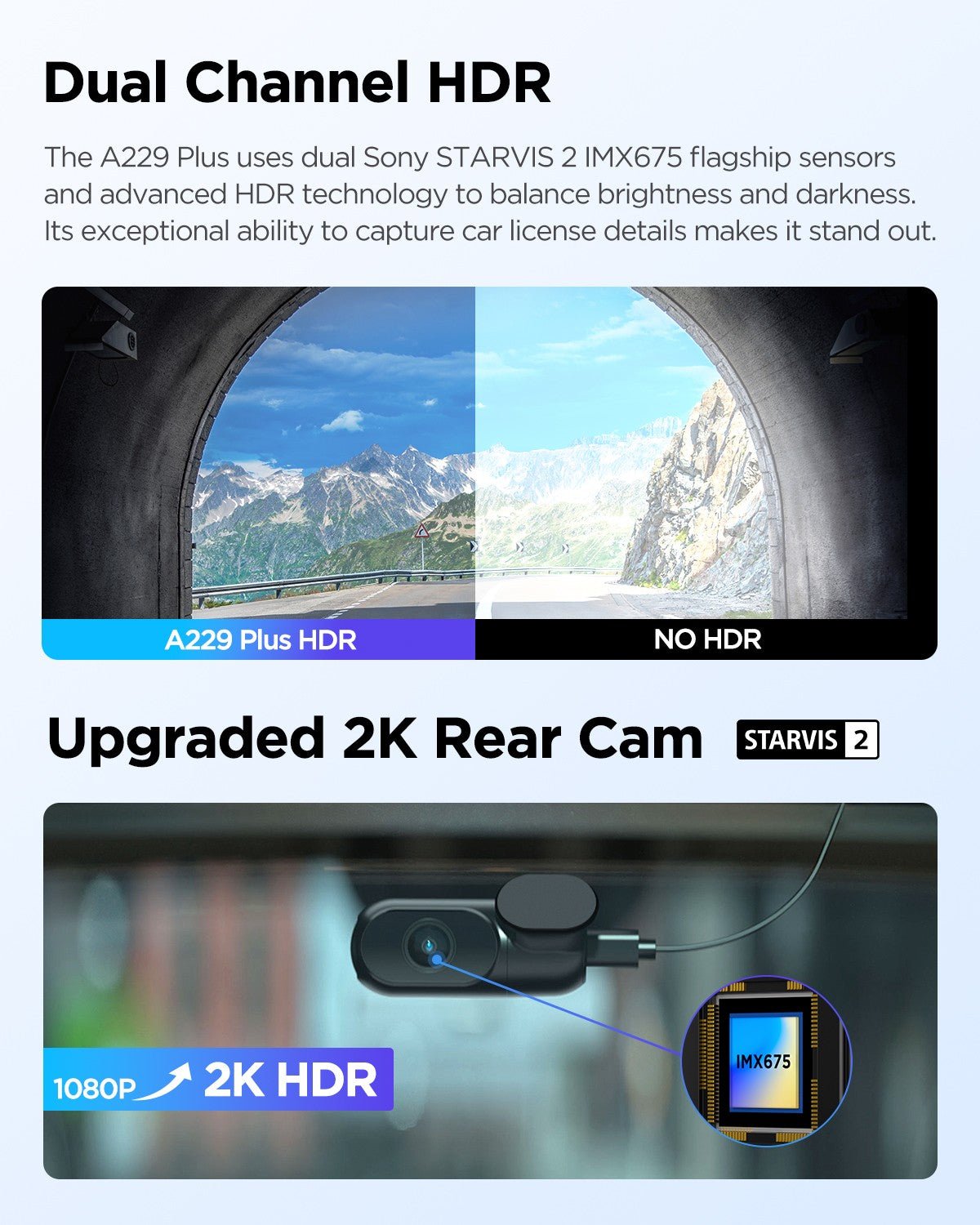 VIOFO A229 Plus 2CH Front and Rear 2K+2K HDR Dual Dash Camera with Sony STARVIS 2 Sensor - VAIOS PTY LTD