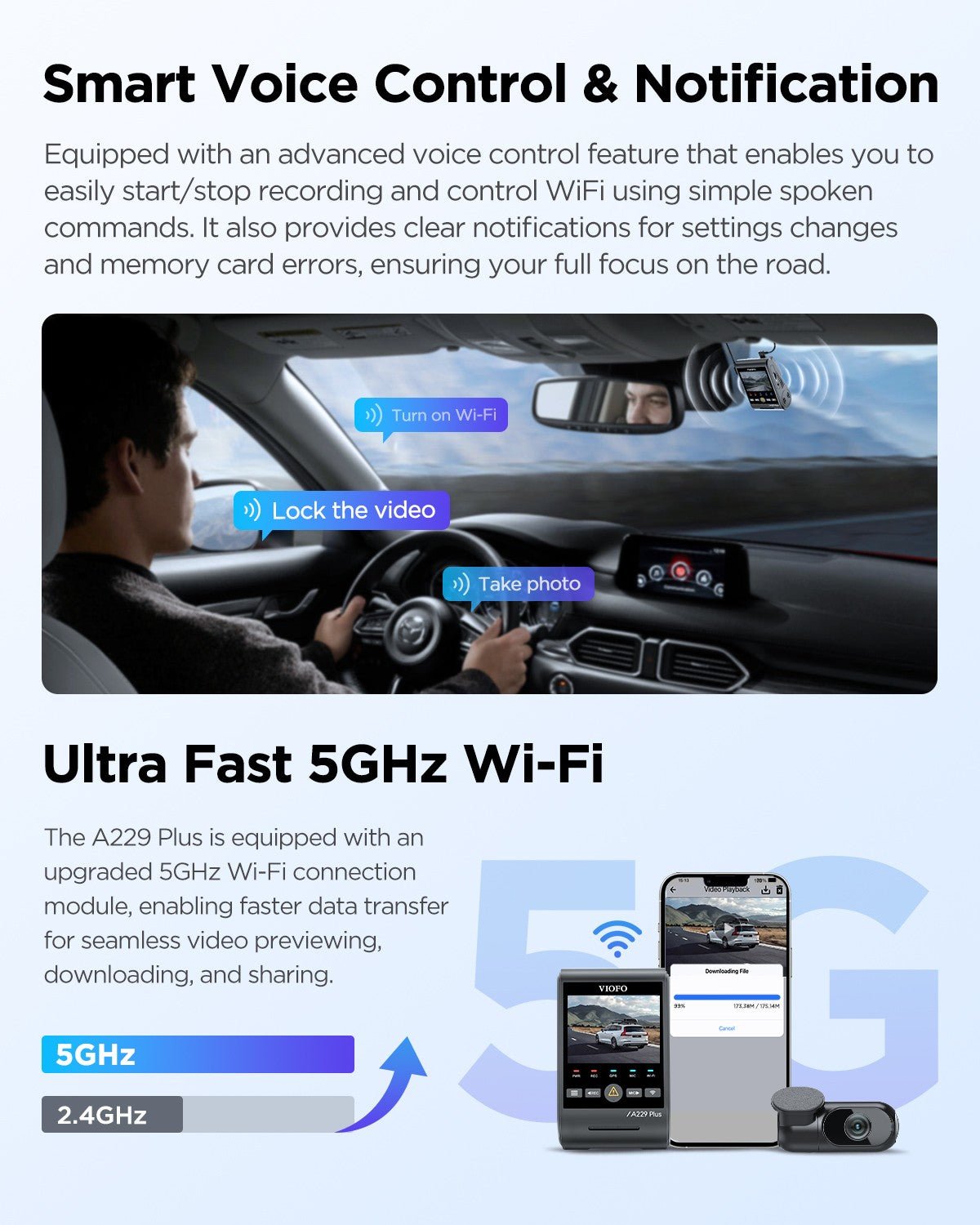VIOFO A229 Plus 2CH Front and Rear 2K+2K HDR Dual Dash Camera with Sony STARVIS 2 Sensor - VAIOS PTY LTD