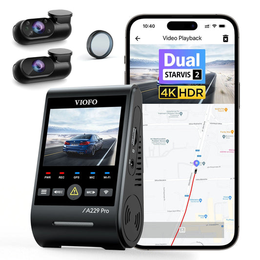 VIOFO A229 Pro 3CH 4K+2K+1080P HDR Car Dash Camera with Sony STARVIS 2 Sensors - VAIOS PTY LTD