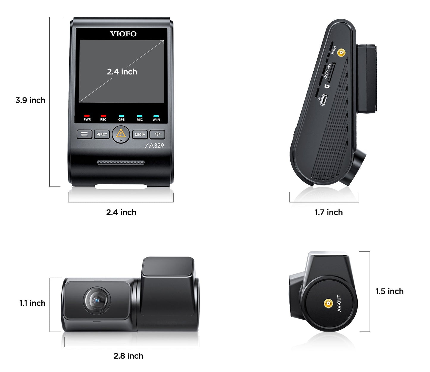 VIOFO A329 2CH 4K 60FPS Front and 2K Rear Wi - Fi 6 Dash Cam with Sony STARVIS 2 Sensors - VAIOS PTY LTD