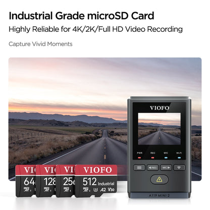 VIOFO INDUSTRIAL GRADE MICROSD CARD, U3 A2 V30 HIGH SPEED MEMORY CARD WITH ADAPTER, SUPPORT ULTRA HD 4K VIDEO RECORDING - www.vaioshub.com.au