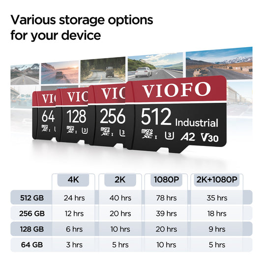 VIOFO INDUSTRIAL GRADE MICROSD CARD, U3 A2 V30 HIGH SPEED MEMORY CARD WITH ADAPTER, SUPPORT ULTRA HD 4K VIDEO RECORDING - www.vaioshub.com.au