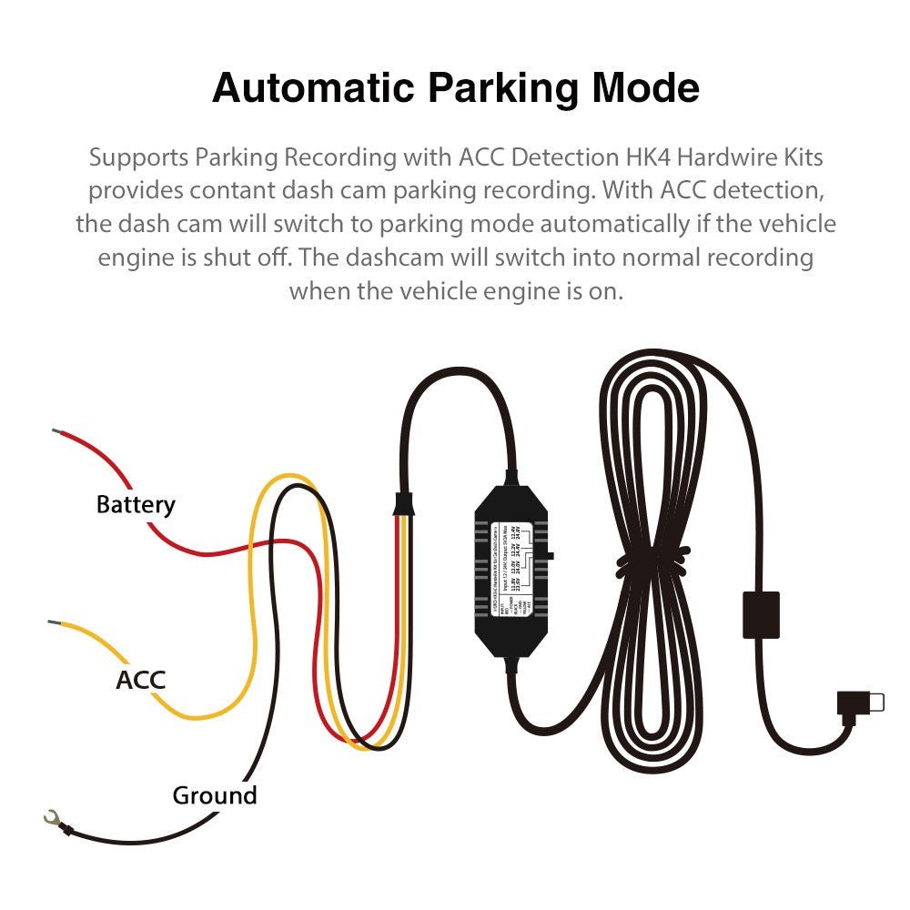 VIOFO Type - C HK4 Hardwire Kit with 8pcs Full Set Circuit Fuse Tap for A119 MINI2/A229/T130/WM1/A139/A139PRO - VAIOS PTY LTD