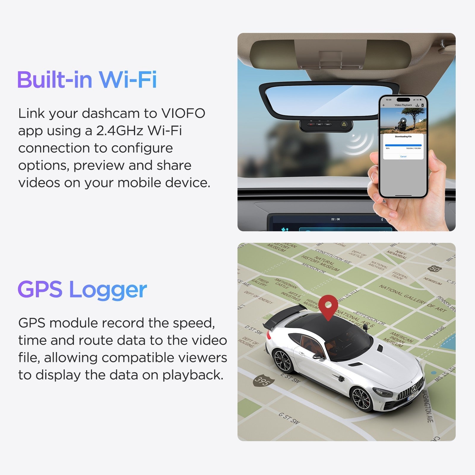 VIOFO WM1 2K Quad HD 1440P 30FPS Smaller WiFi GPS Dashcam with Sony STARVIS IMX335 Sensor - VAIOS PTY LTD