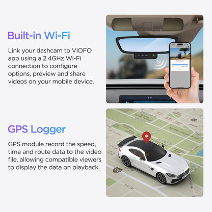 VIOFO WM1 2K Quad HD 1440P 30FPS Smaller WiFi GPS Dashcam with Sony STARVIS IMX335 Sensor - VAIOS PTY LTD